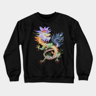 Bright and Vivid Chinese Fire Dragon Cut Out Crewneck Sweatshirt